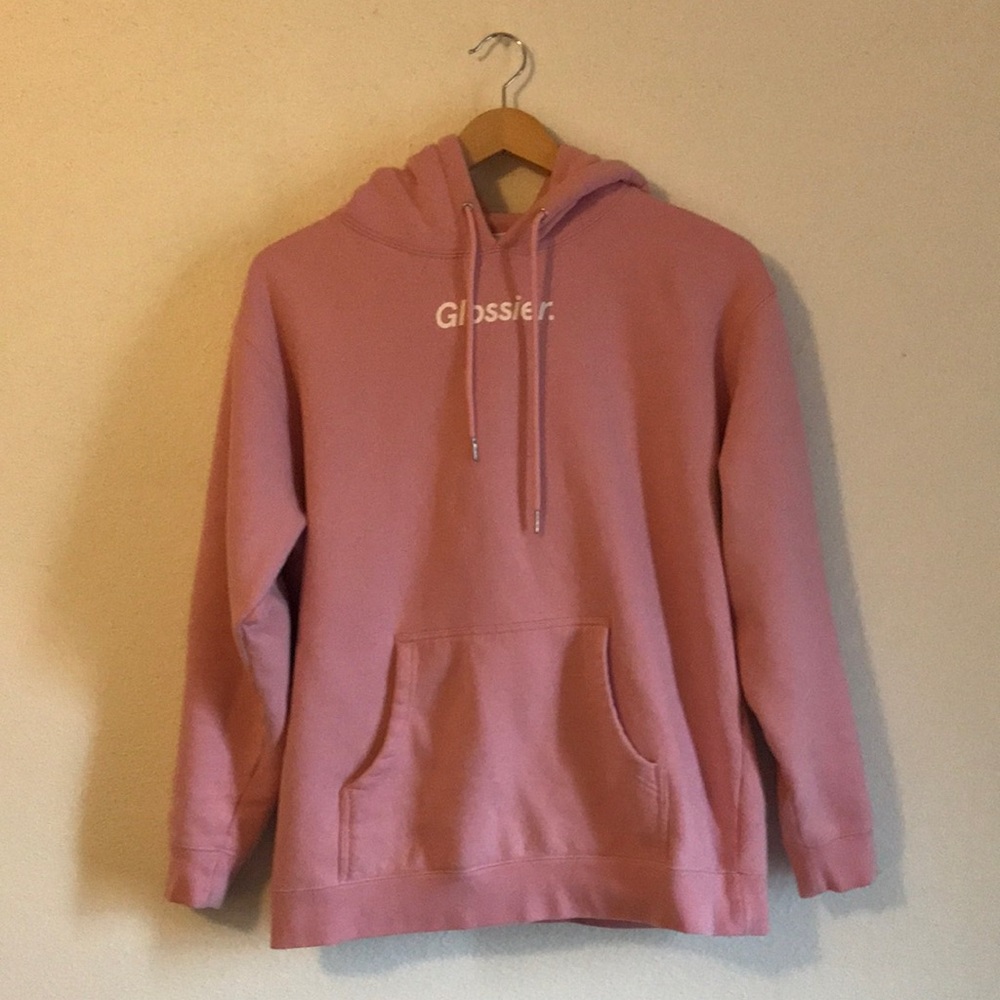 Glossier Original Pink Hoodie size Large
